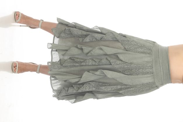Lace Ruffle Skirt - Sage